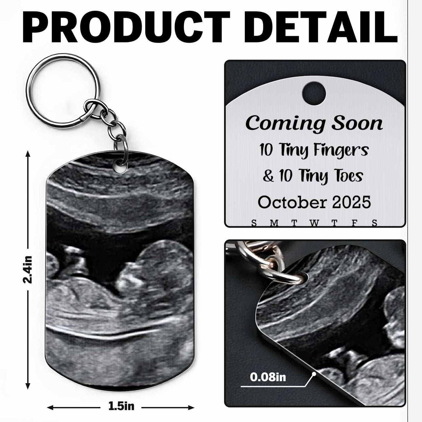 Coming Soon 10 Tiny Fingers And Tiny Toes Ultrasound Keychain