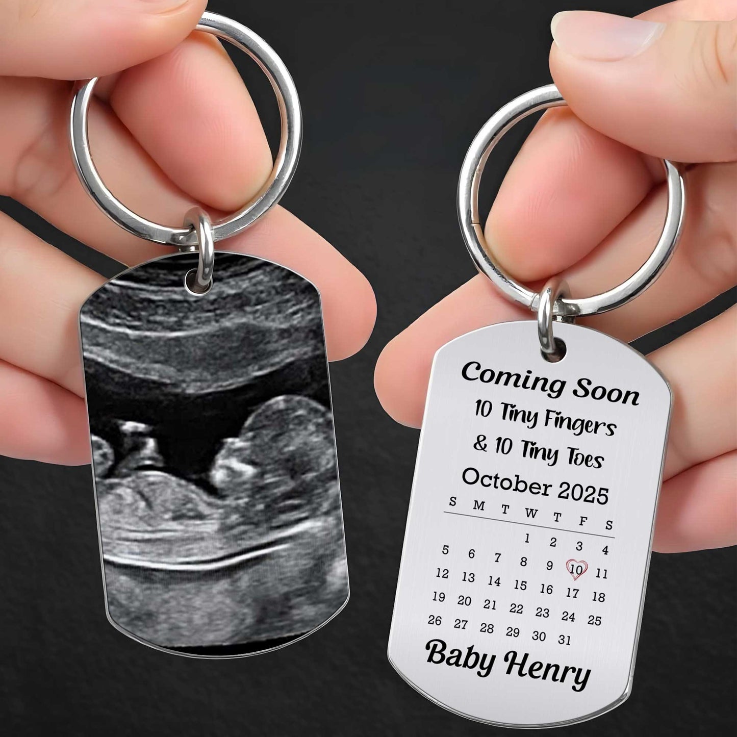 Coming Soon 10 Tiny Fingers And Tiny Toes Ultrasound Keychain