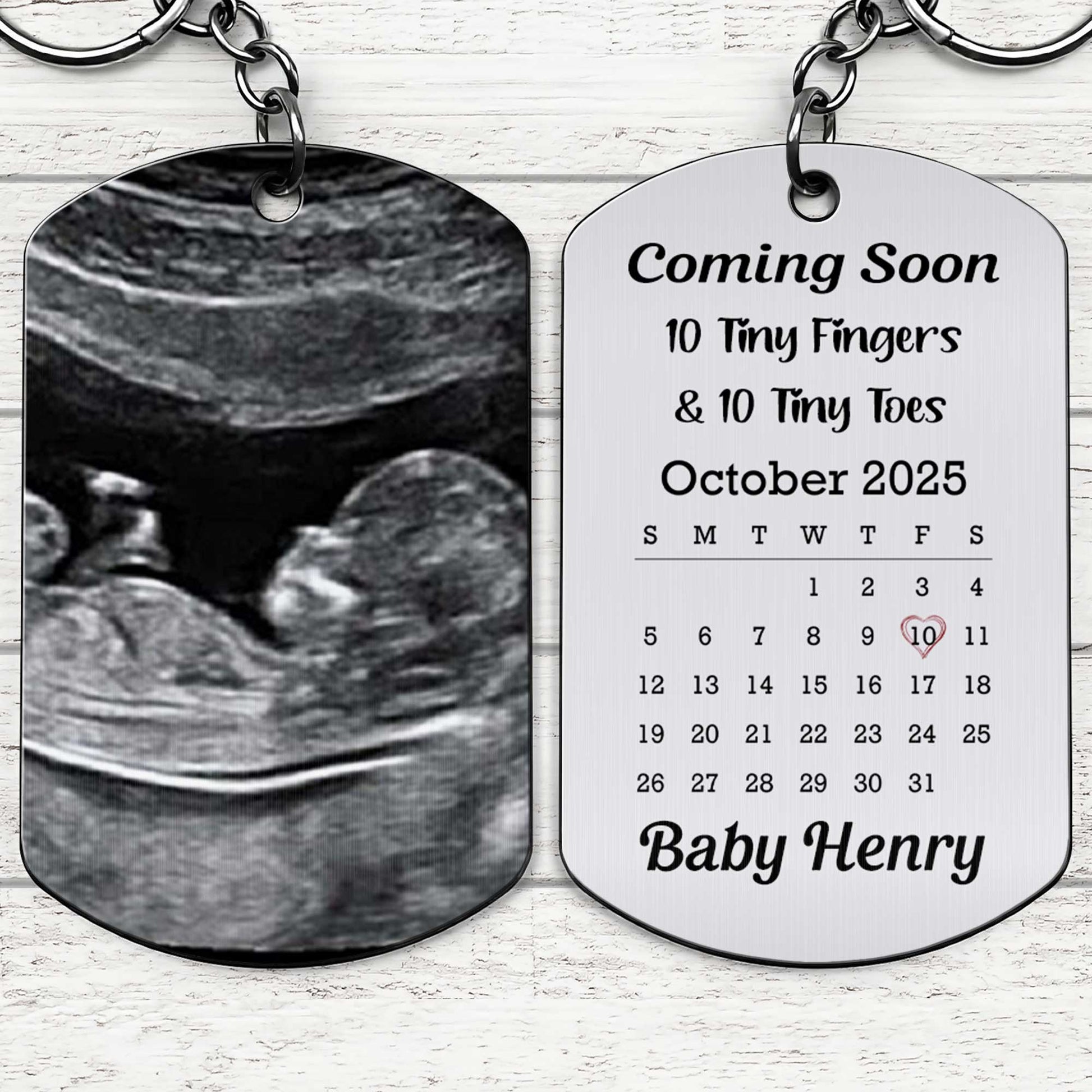 Coming Soon 10 Tiny Fingers And Tiny Toes Ultrasound Keychain