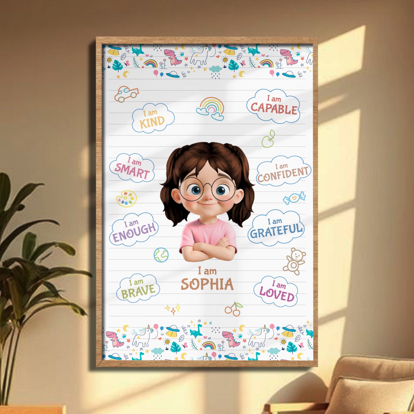 I Am Kind, Smart, Capable, Loved Encouragement Poster