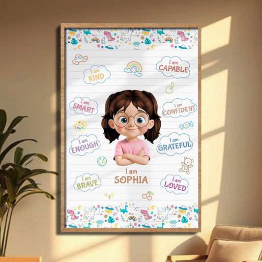 I Am Kind, Smart, Capable, Loved Encouragement Poster