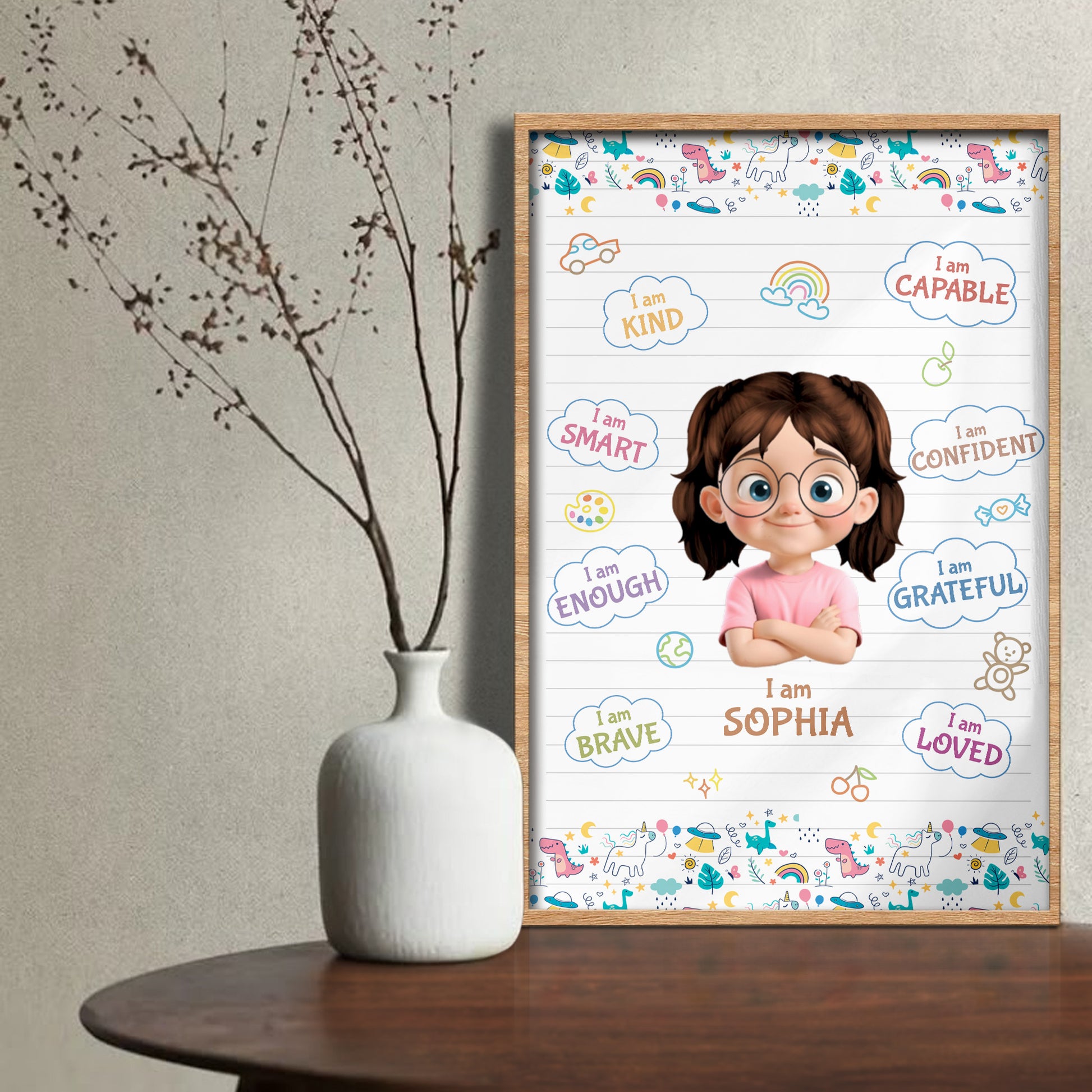 I Am Kind, Smart, Capable, Loved Encouragement Poster