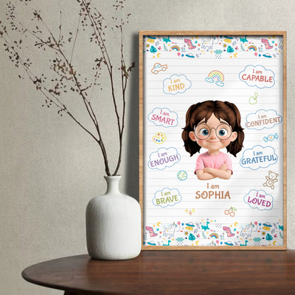 I Am Kind, Smart, Capable, Loved Encouragement Poster