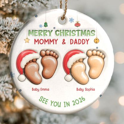Merry Christmas Mommy & Daddy Baby Feet