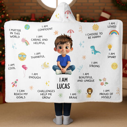 I Am Strong, I Am Loved, Cartoon Character and Stars Blanket