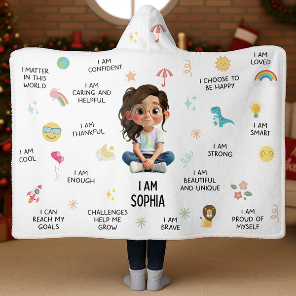 I Am Strong, I Am Loved, Cartoon Character and Stars Blanket