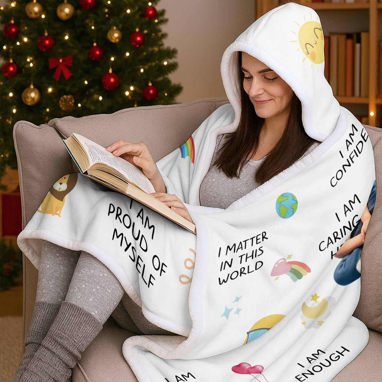 I Am Strong, I Am Loved, Cartoon Character and Stars Blanket