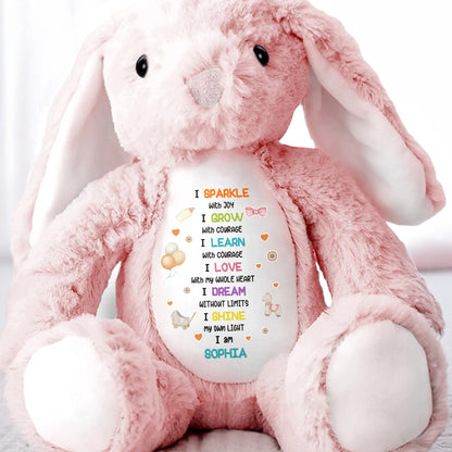 I Sparkle With Joy, Hearts And Balloons Stuffed Bunny