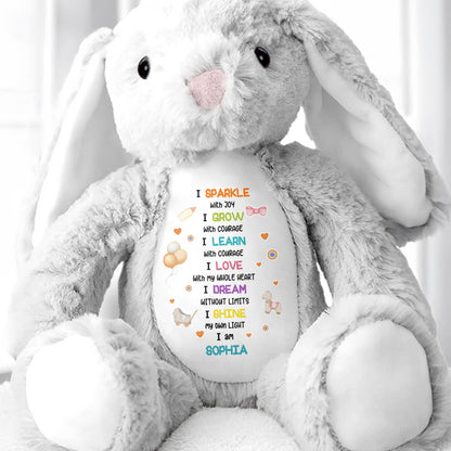 I Sparkle With Joy, Hearts And Balloons Stuffed Bunny
