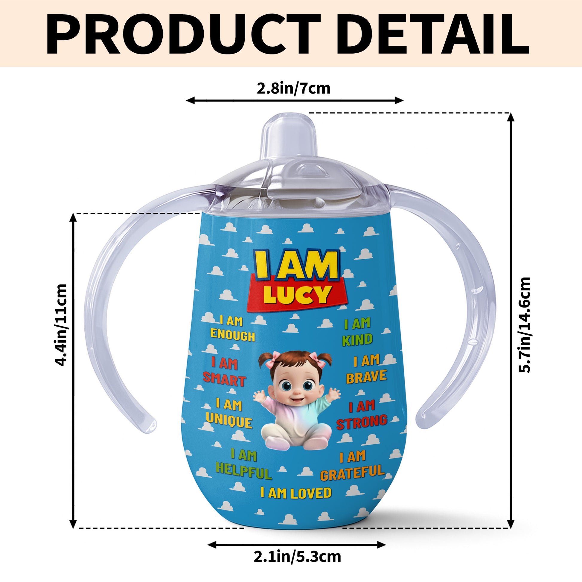 I Am Enough, I Am Smart, Cartoon Girl Design