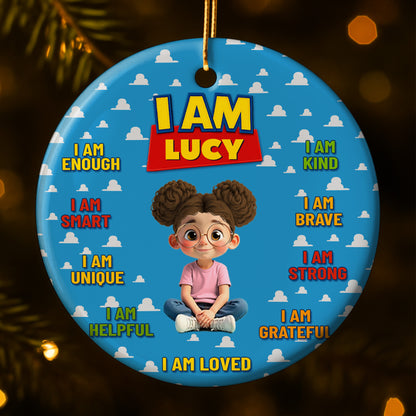 I Am Enough, I Am Loved, Cartoon Girl Ornament