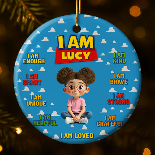 I Am Enough, I Am Loved, Cartoon Girl Ornament