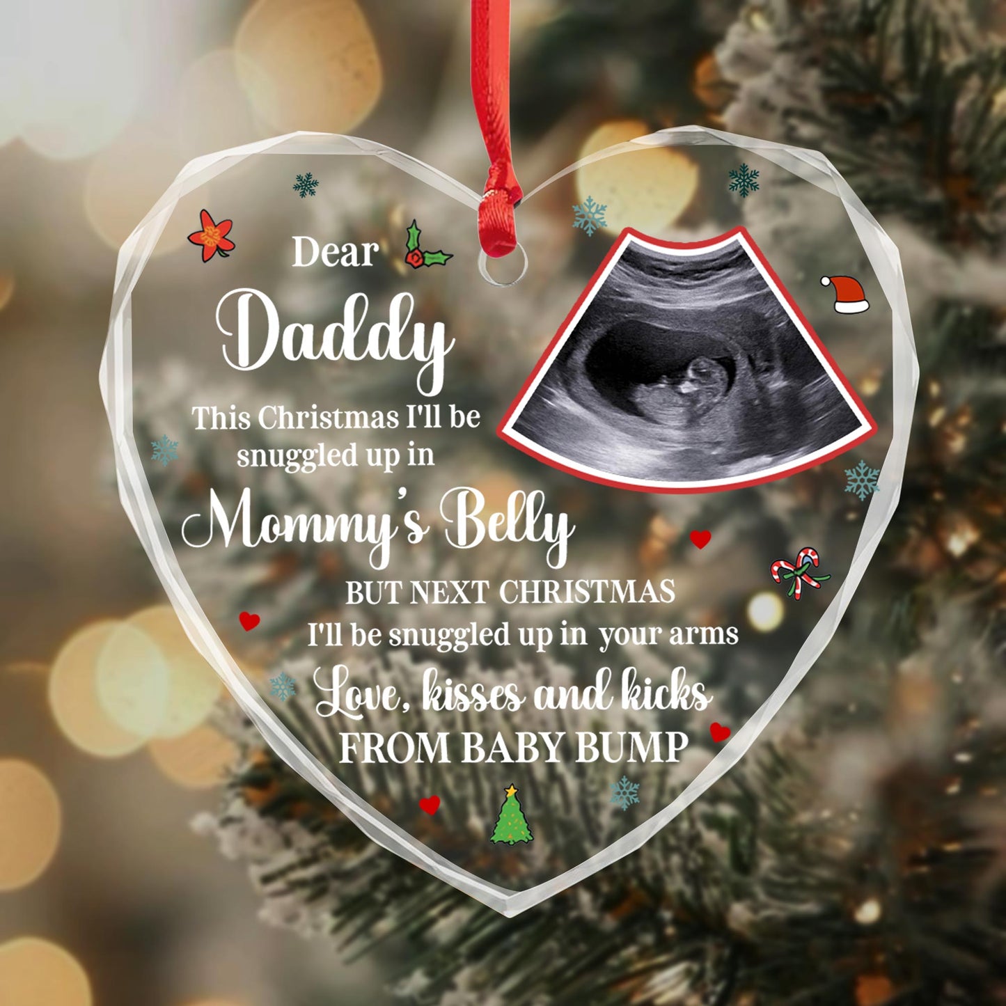 Expectant Christmas Snuggles From Baby Bump