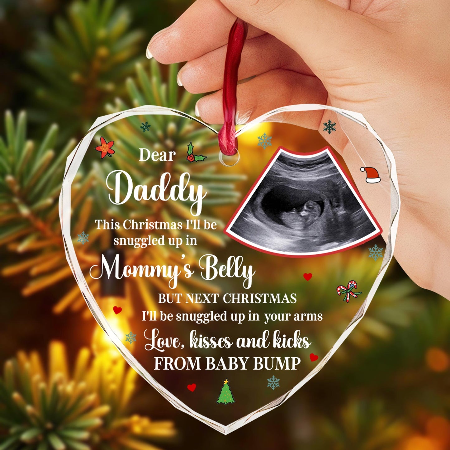 Expectant Christmas Snuggles From Baby Bump