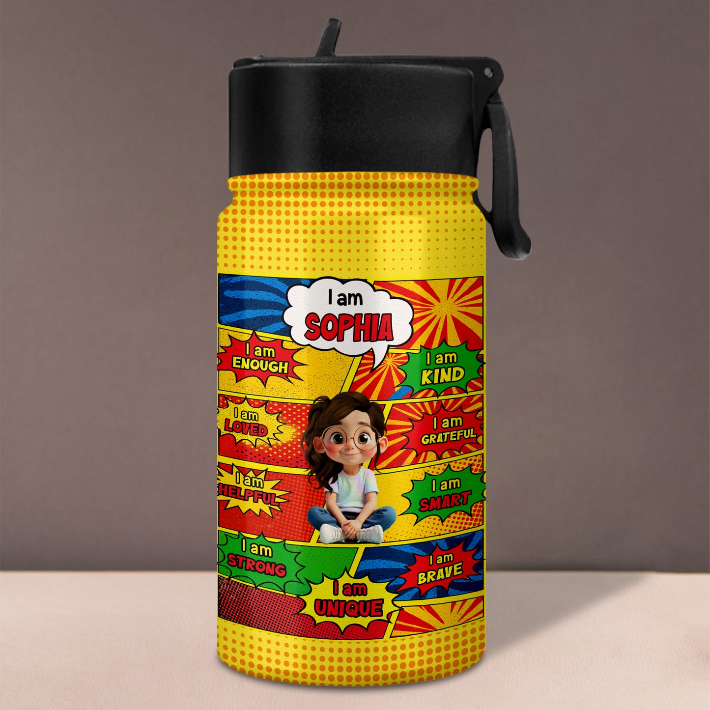 I Am Enough, Kind, Smart, Strong Comic Style Positive Affirmations