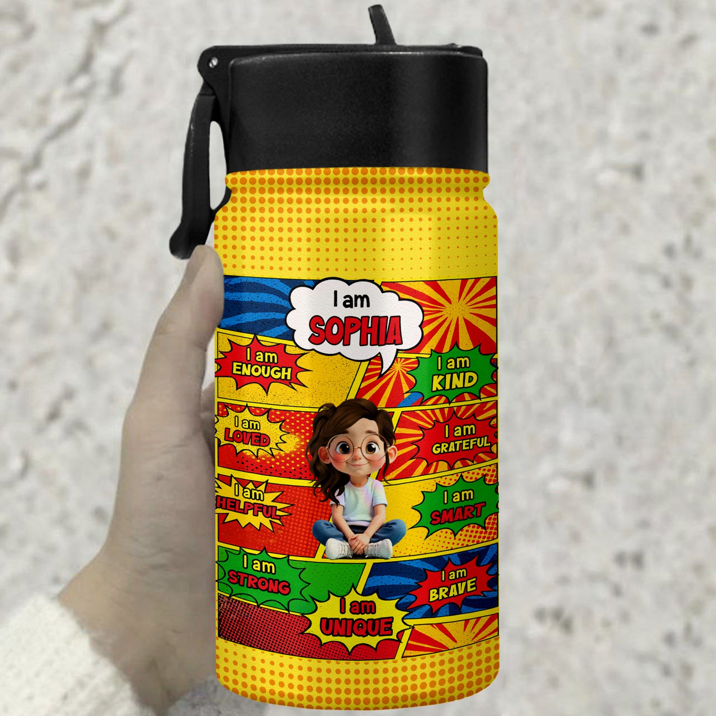 I Am Enough, Kind, Smart, Strong Comic Style Positive Affirmations