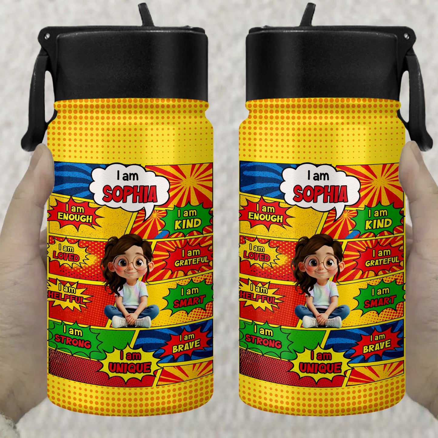 I Am Enough, Kind, Smart, Strong Comic Style Positive Affirmations