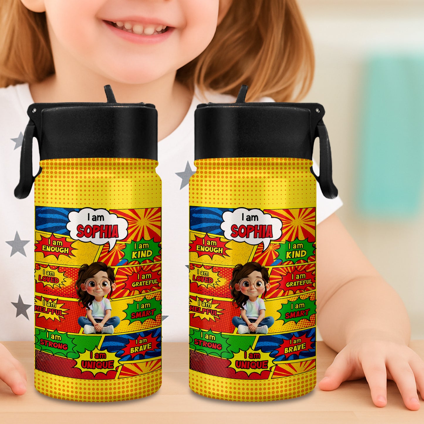 I Am Enough, Kind, Smart, Strong Comic Style Positive Affirmations