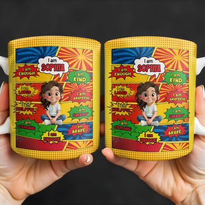 Empowering Comic Style Blast Themed Mug With Positive Affirmations