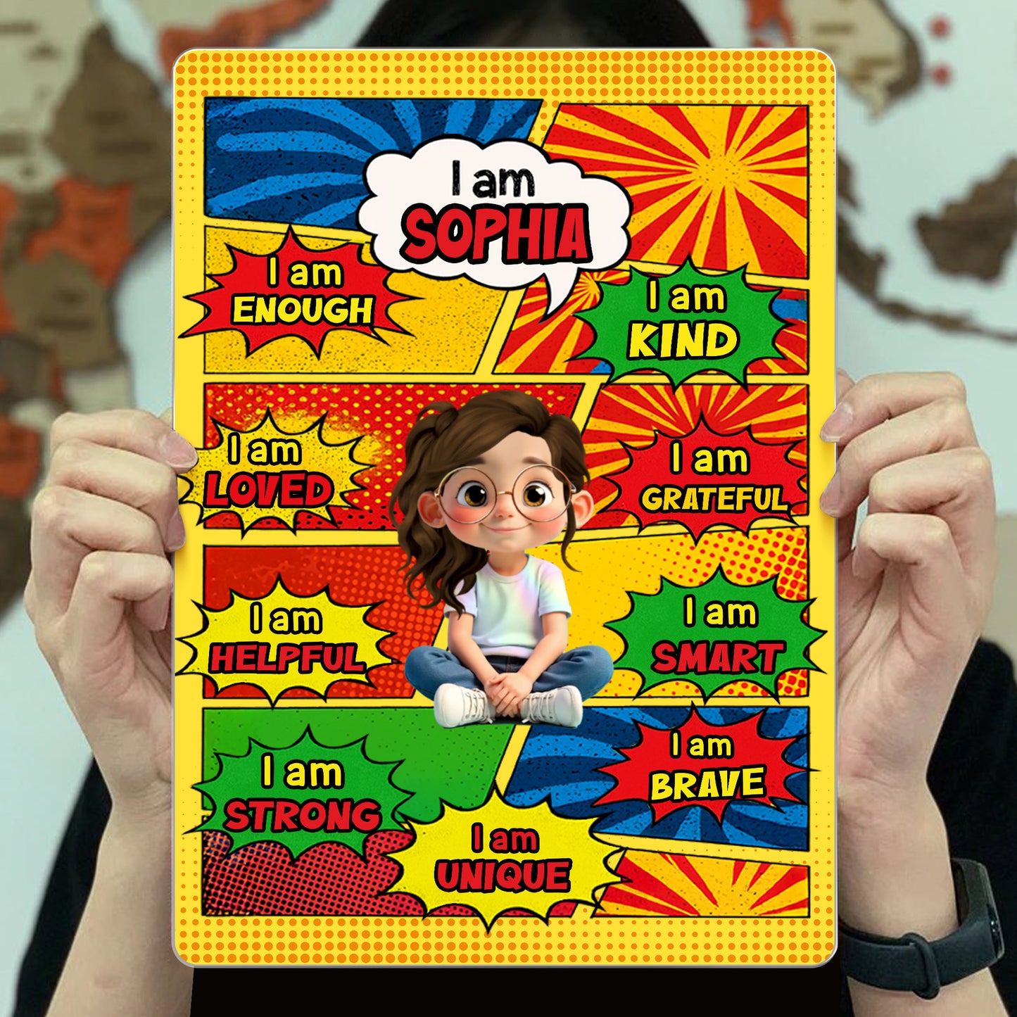 I Am Enough, I Am Kind, Colorful Affirmation Sign