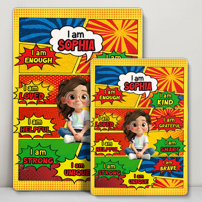 I Am Enough, I Am Kind, Colorful Affirmation Sign