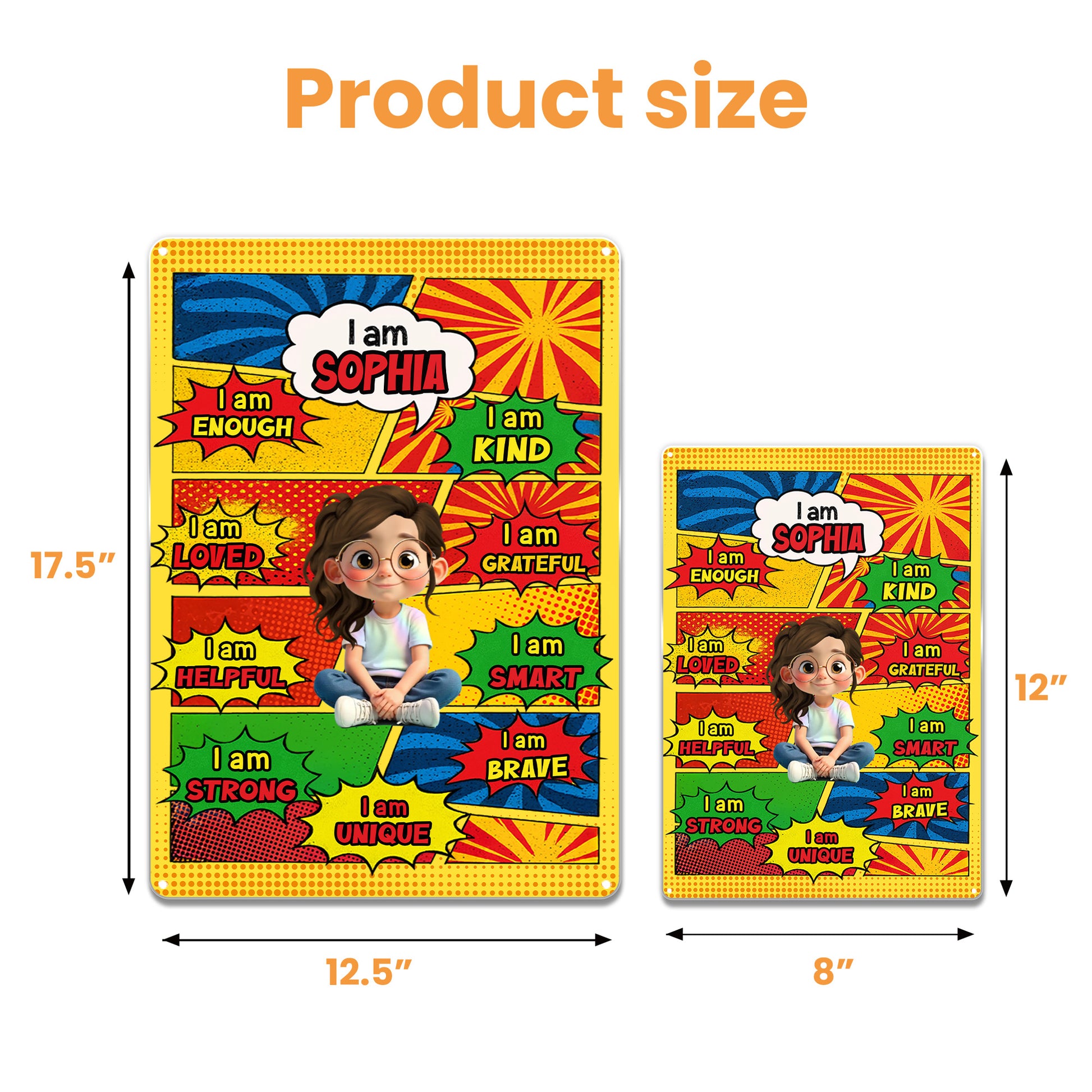 I Am Enough, I Am Kind, Colorful Affirmation Sign