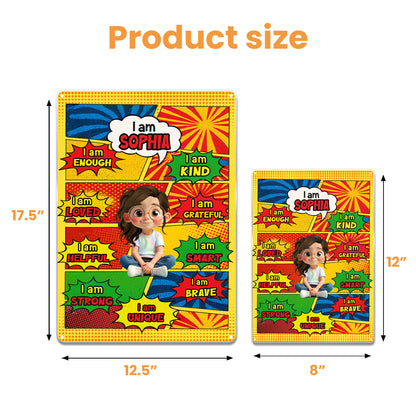 I Am Enough, I Am Kind, Colorful Affirmation Sign