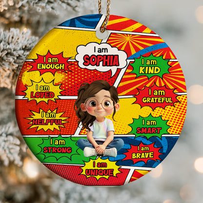 I Am Enough, I Am Loved, Cute Cartoon Girl