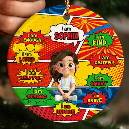 I Am Enough, I Am Loved, Cute Cartoon Girl