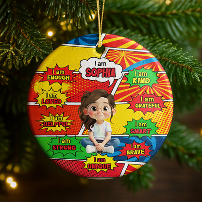 I Am Enough, I Am Loved, Cute Cartoon Girl