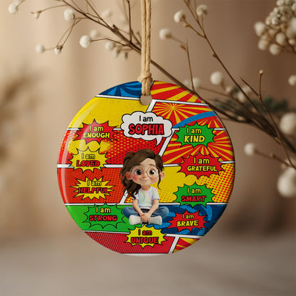 I Am Enough, I Am Loved, Cute Cartoon Girl