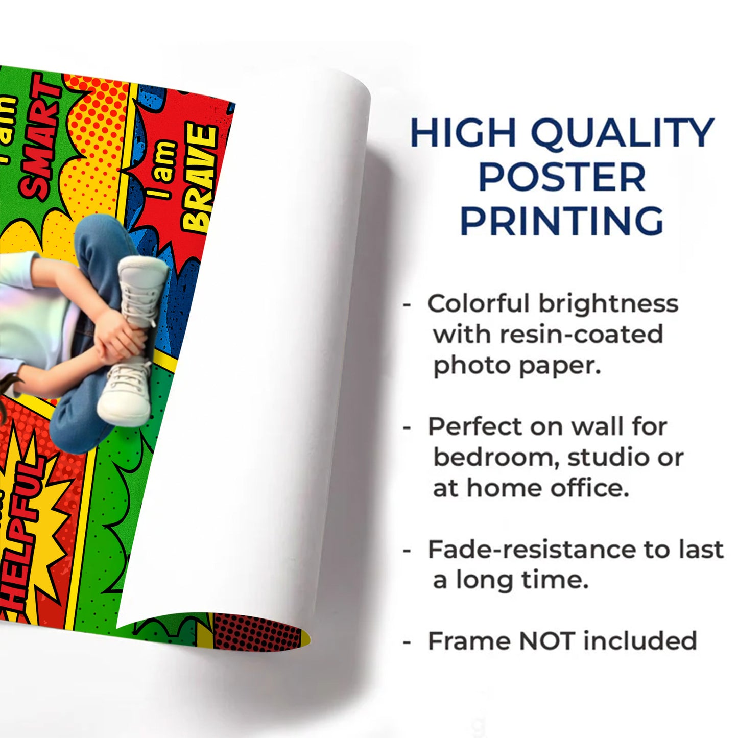 I Am Strong, Kind, Smart, Encouraging Comic Style Art