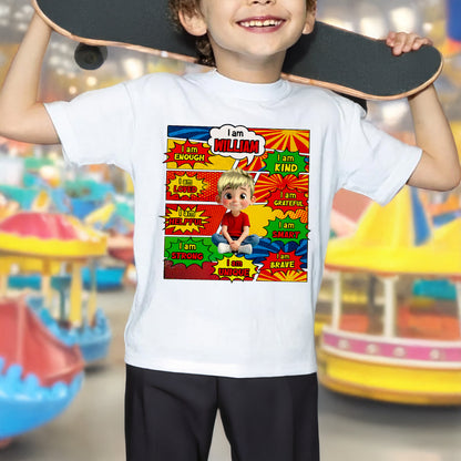 I Am Strong, I Am Brave, I Am Kind Comic Style Youth Shirt