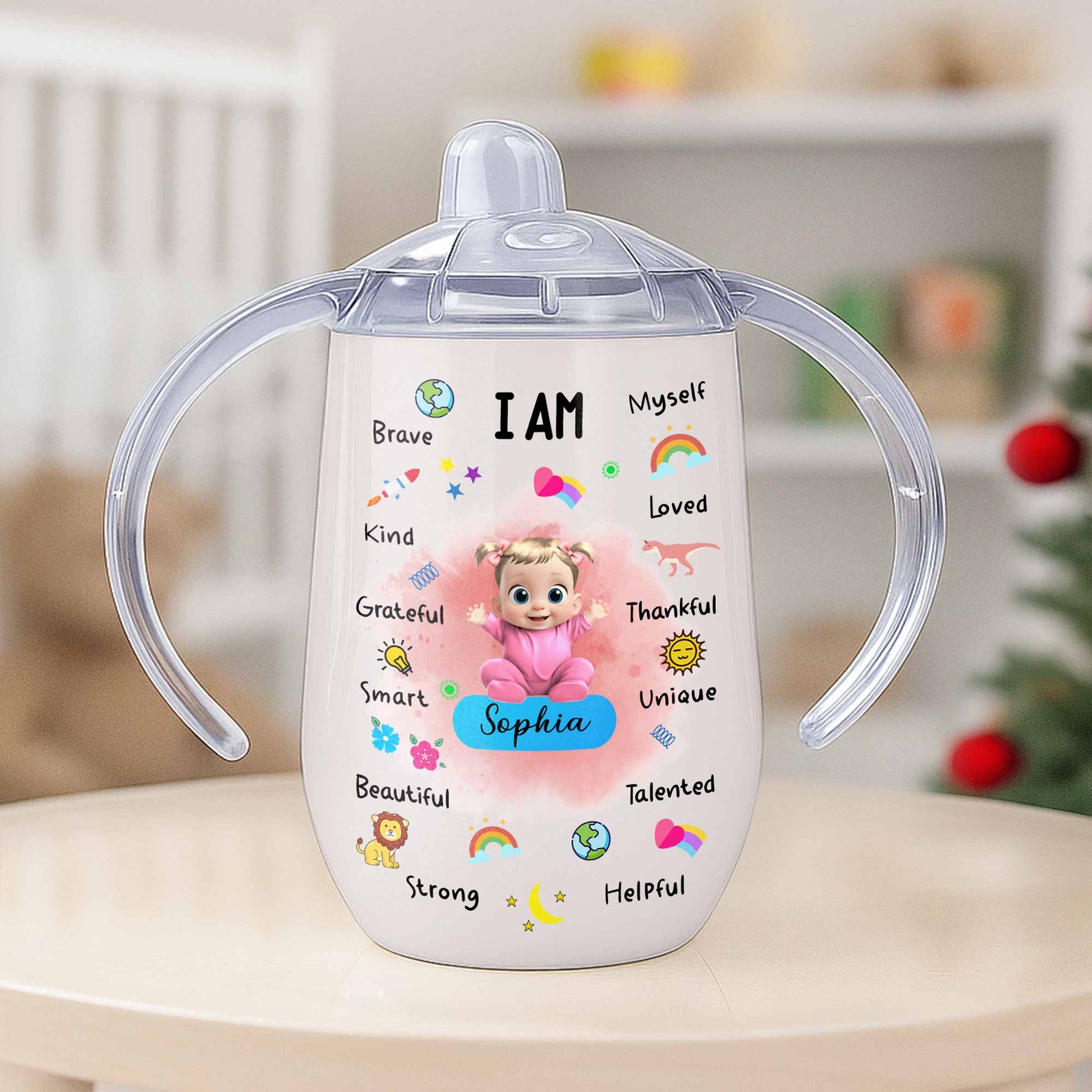 I Am Brave, Kind, Grateful, Custom Doll And Rainbow Design