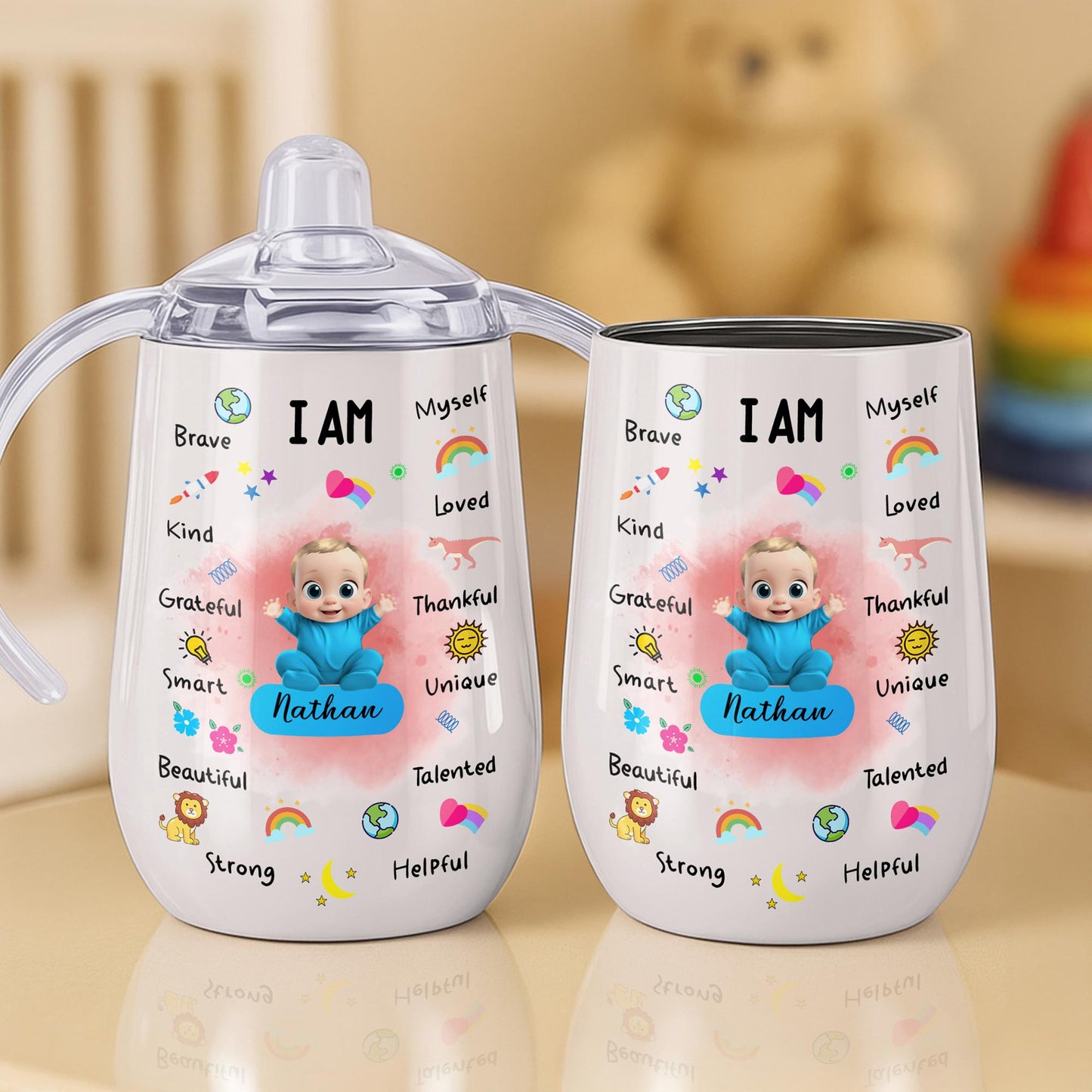 I Am Brave, Kind, Grateful, Custom Doll And Rainbow Design