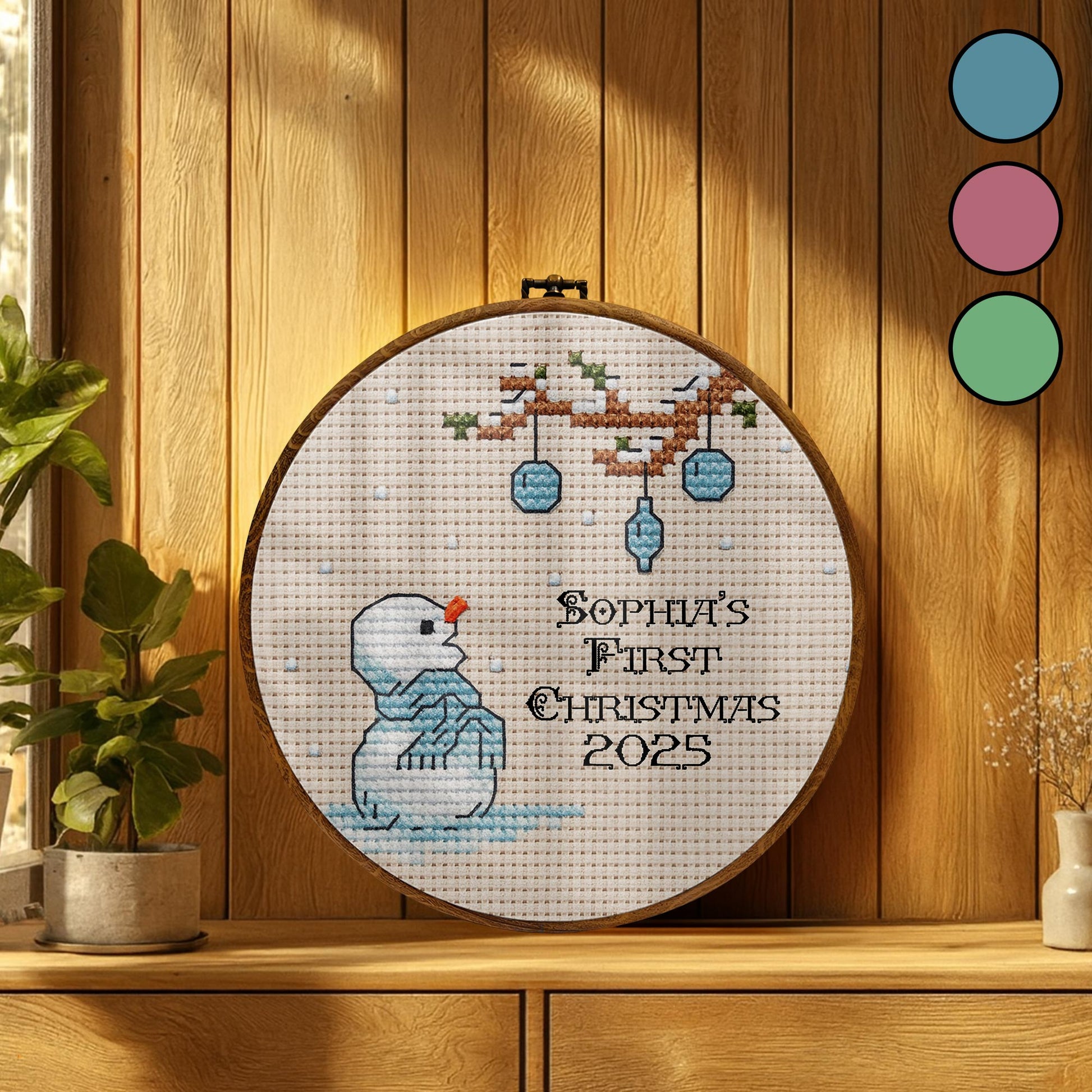 First Christmas Snowman And Baubles