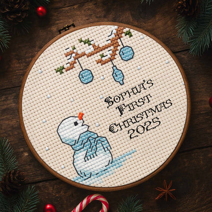 First Christmas Snowman And Baubles