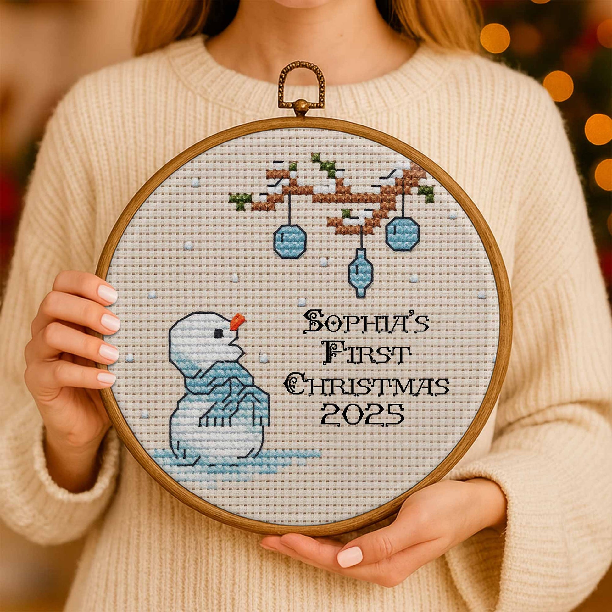 First Christmas Snowman And Baubles