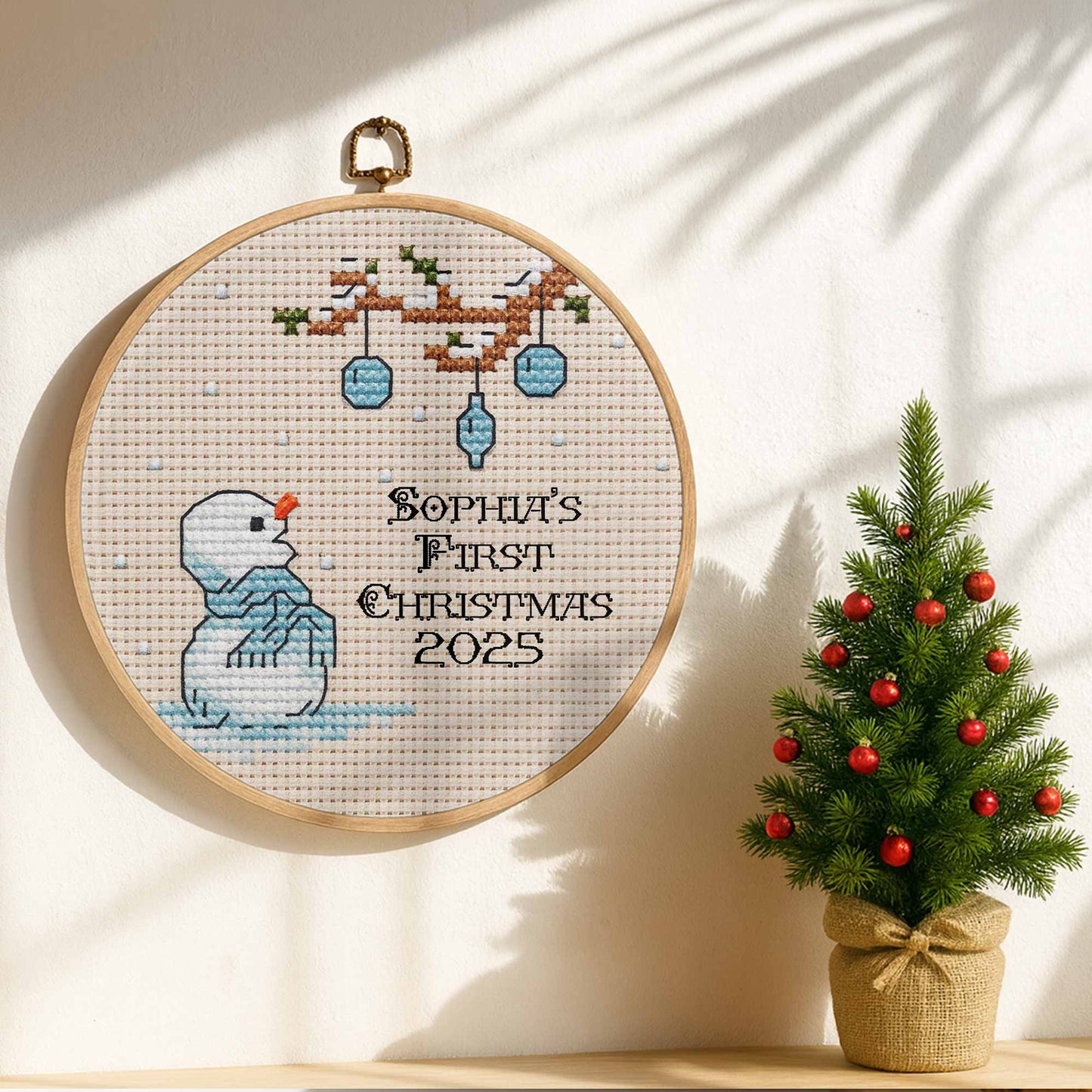 First Christmas Snowman And Baubles