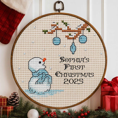 First Christmas Snowman And Baubles