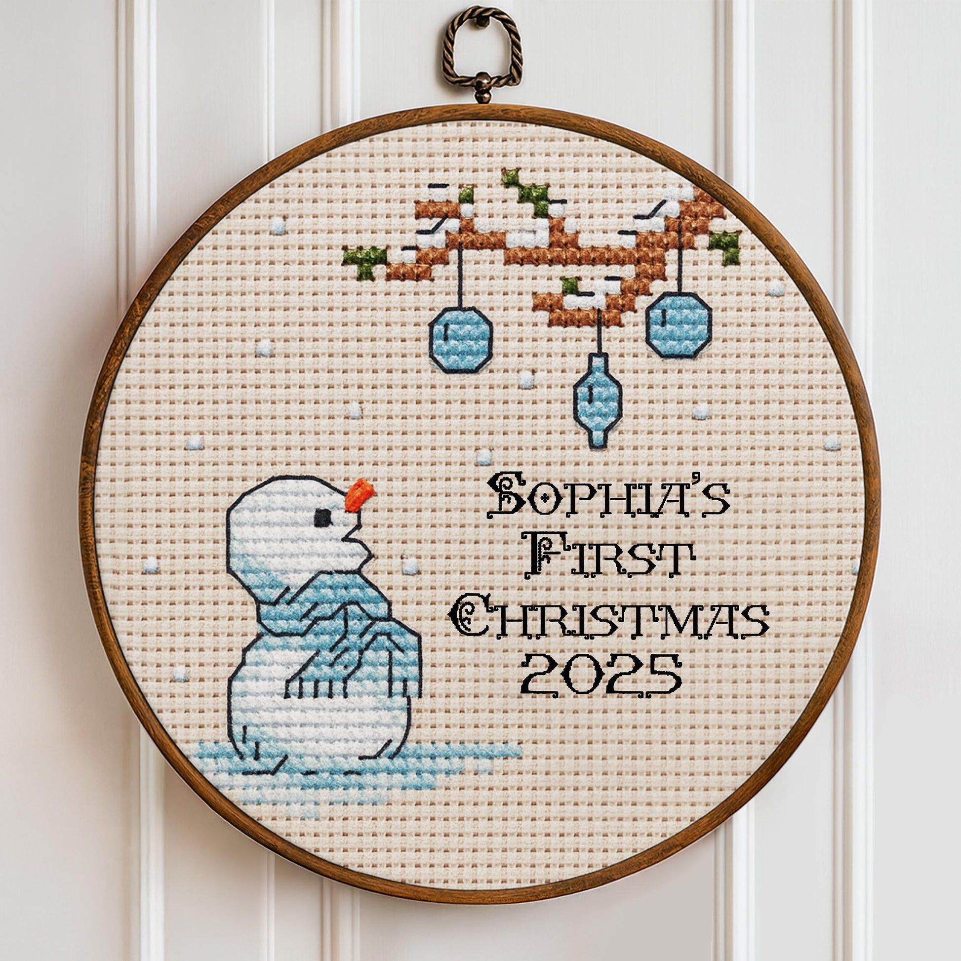 First Christmas Snowman And Baubles