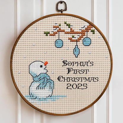 First Christmas Snowman And Baubles