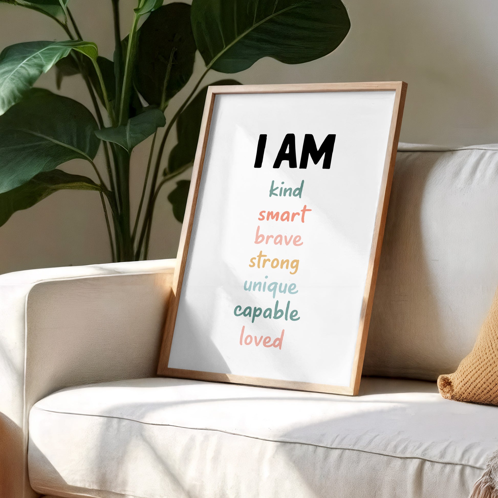 I Am Kind, Smart, Brave, Poster of Inspirational Words