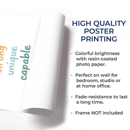 I Am Kind, Smart, Brave, Poster of Inspirational Words