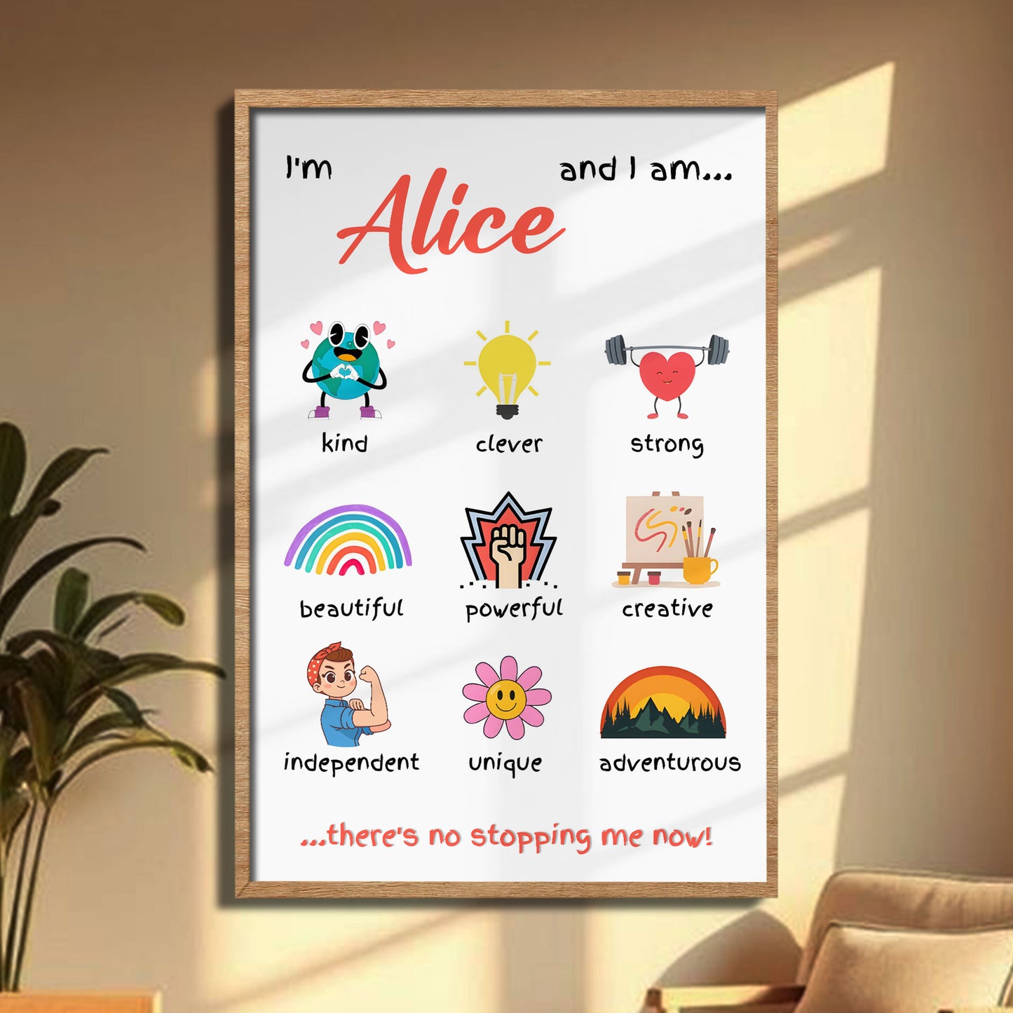 I'm And I Am Kind, Strong, Creative, No Stopping Me Now - Personalized Custom Vertical Poster - KID332_VPOS
