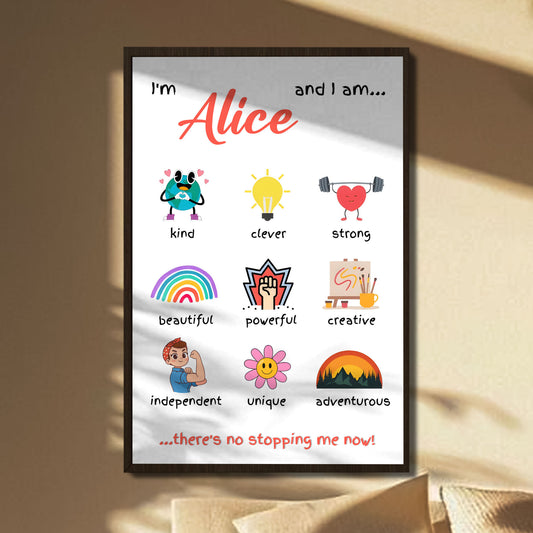 I'm And I Am Kind, Strong, Creative, No Stopping Me Now - Personalized Custom Vertical Poster - KID332_VPOS