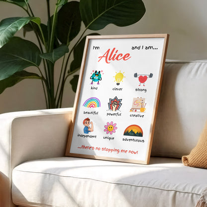 I'm And I Am Kind, Strong, Creative, No Stopping Me Now - Personalized Custom Vertical Poster - KID332_VPOS