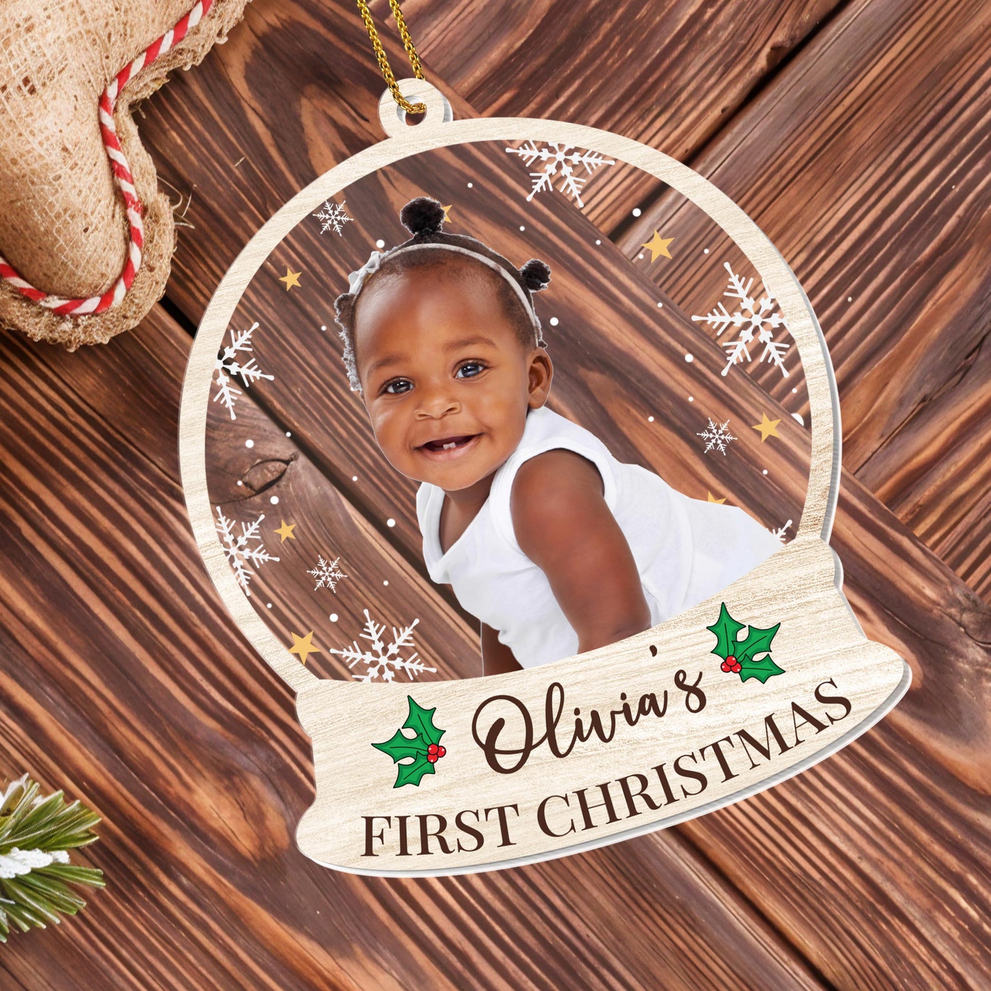 Your Baby's First Christmas, Customizable Photo Ornament