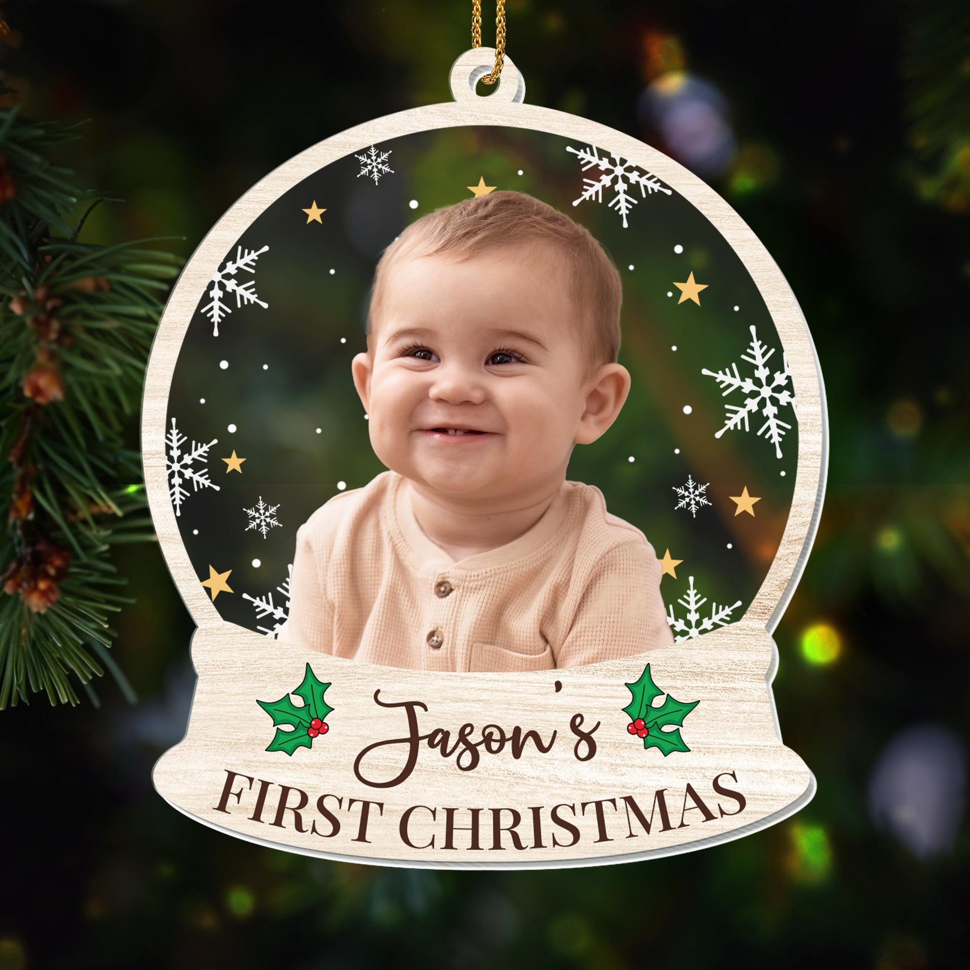 Your Baby's First Christmas, Customizable Photo Ornament