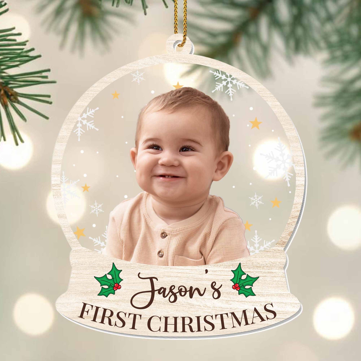 Your Baby's First Christmas, Customizable Photo Ornament